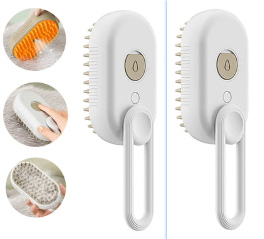 Mist & Massage™ 3-in-1 Pet Steam Brush – Electric Anti-Static Grooming & Deshedding Tool