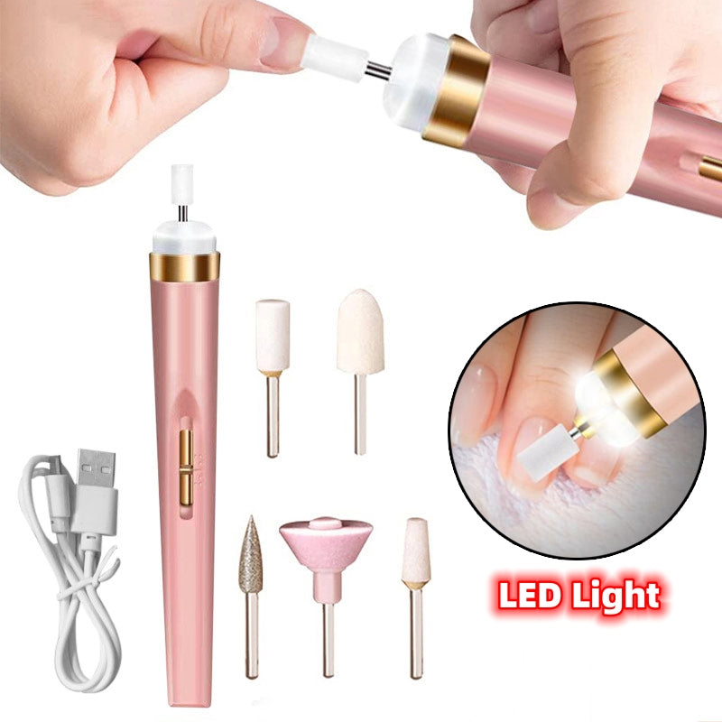 GlowPolish™ 5-in-1 Electric Nail Drill | Cordless LED Manicure Set