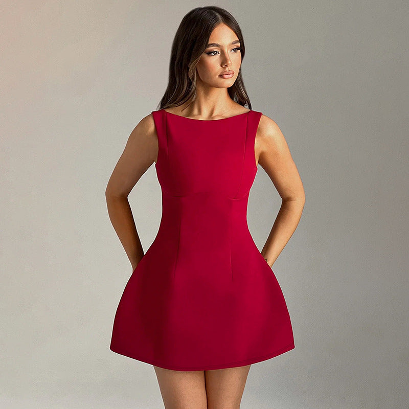 Sophia Backless Mini Dress – Sleek Slim-Fit Summer Sling